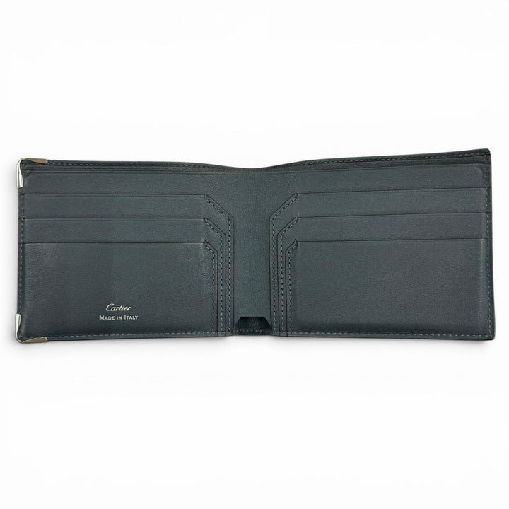 Pristine Cartier Bifold Wallet Must de Cartier Navy system leather mens