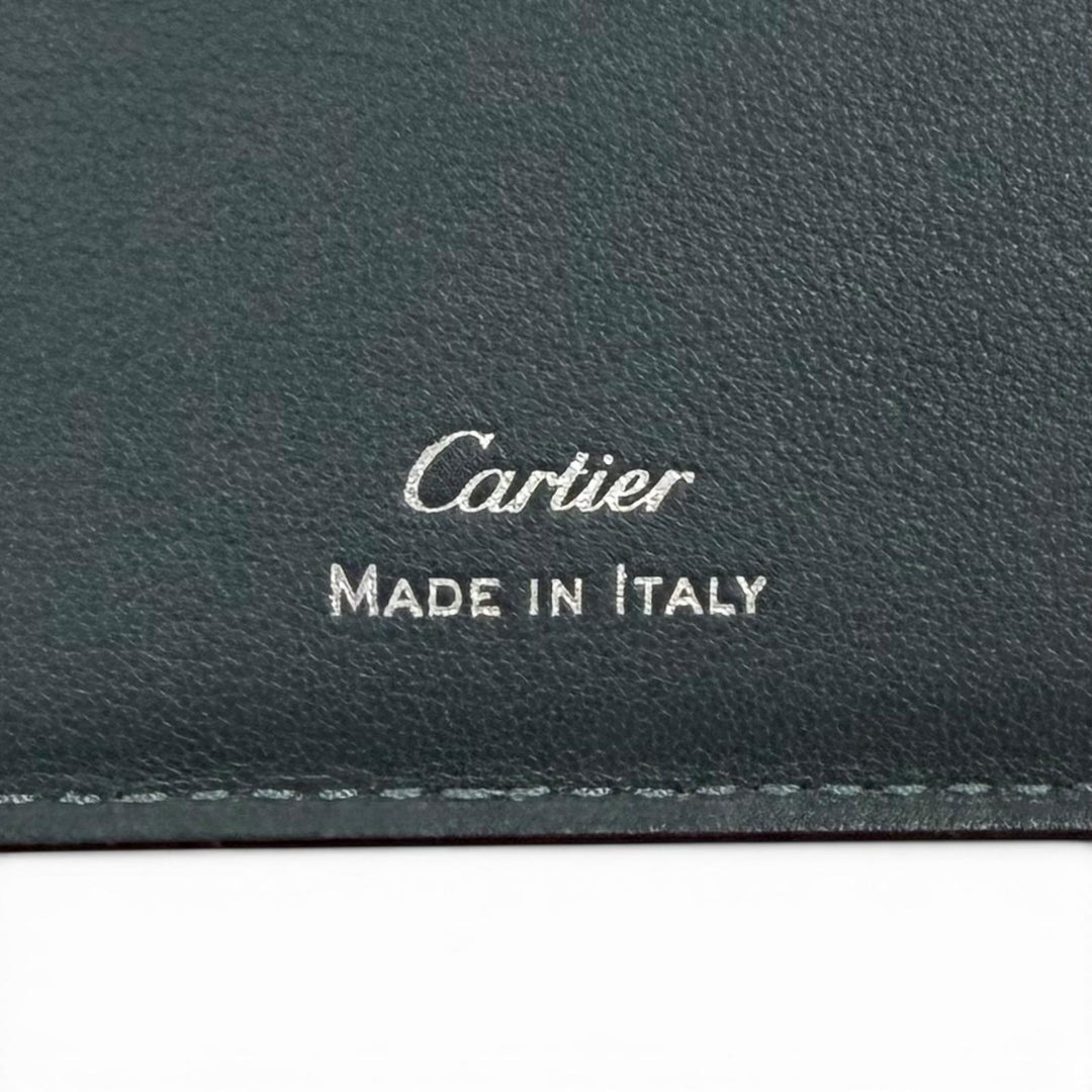 Pristine Cartier Bifold Wallet Must de Cartier Navy system leather mens