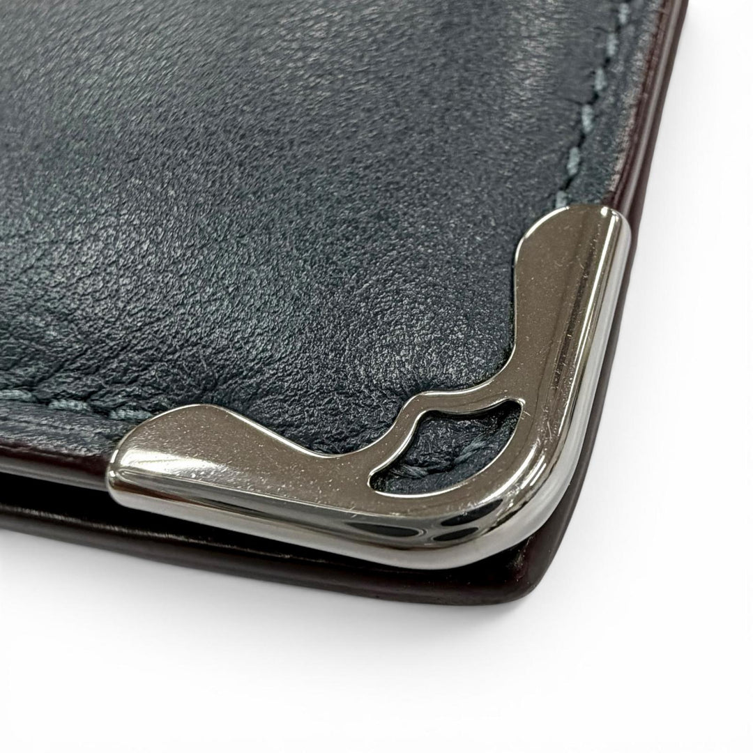 Pristine Cartier Bifold Wallet Must de Cartier Navy system leather mens