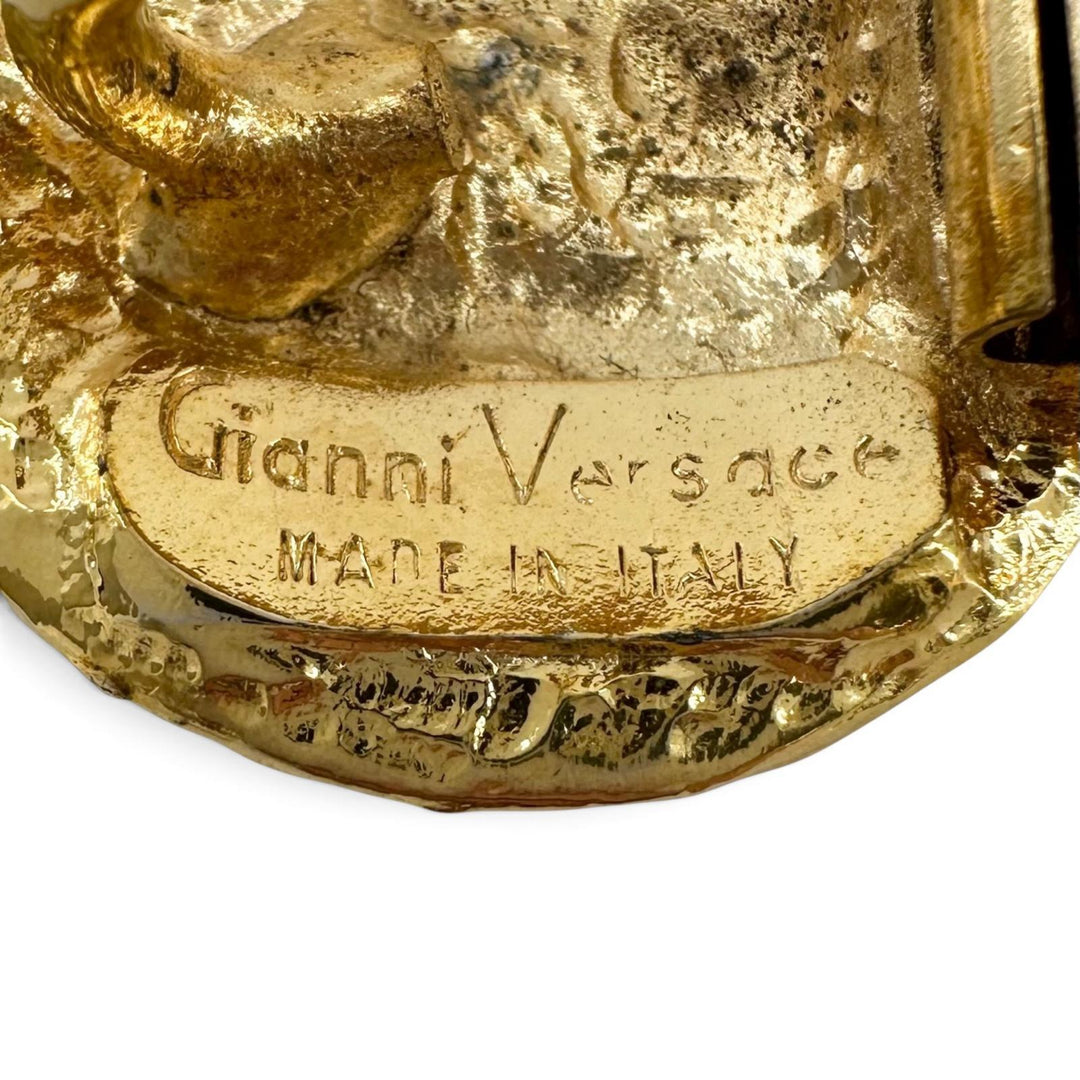 Excellent Gianni Versace belt Medusa logo coin motif chain gold plating Women