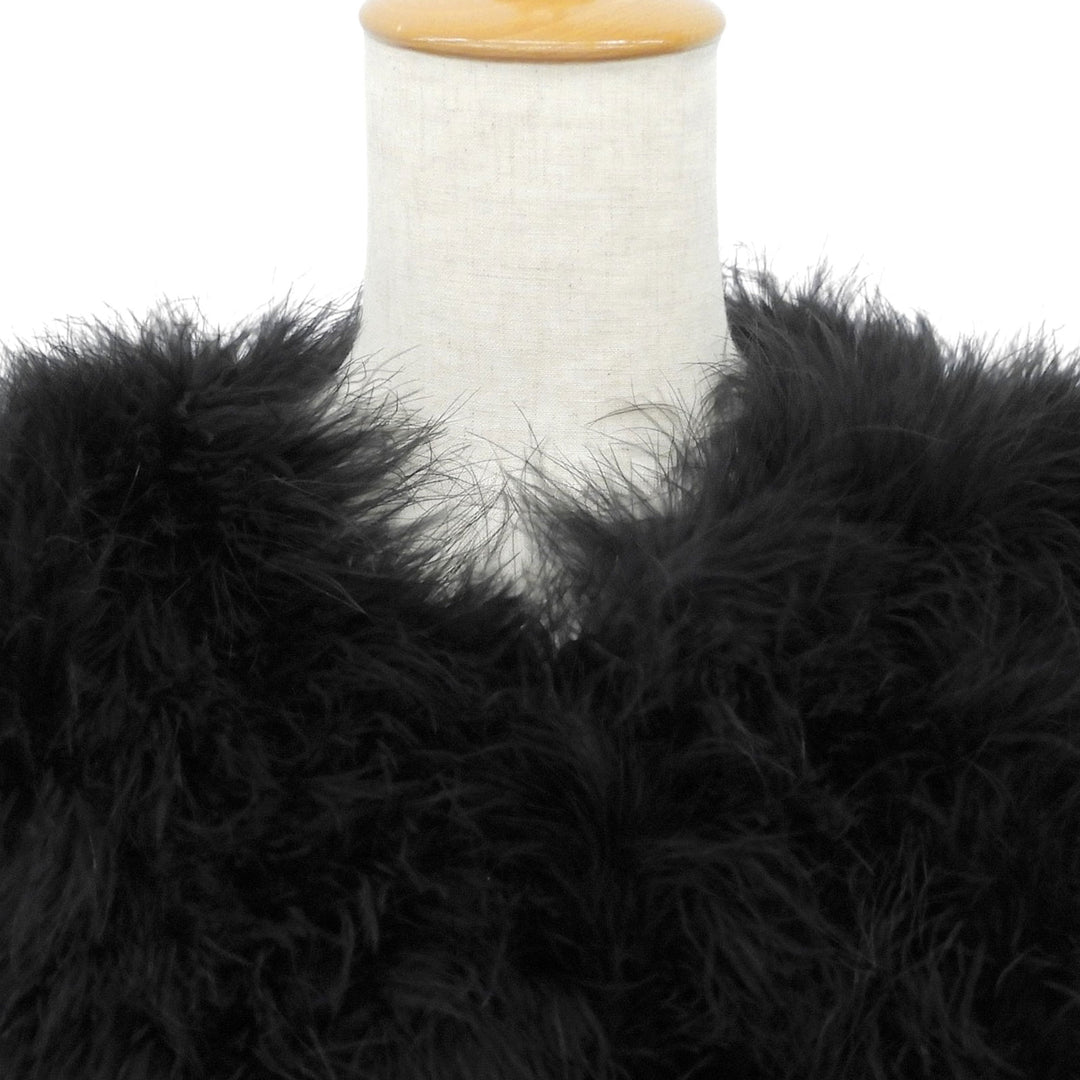 Excellent YVES SALOMON Best Long feather vest black polyester 24WAG30480PLUX