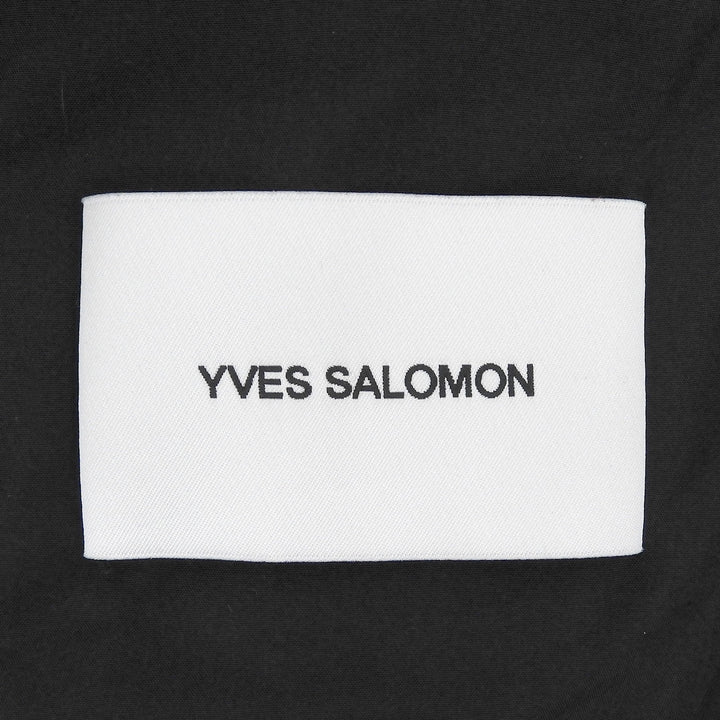 Excellent YVES SALOMON Best Long feather vest black polyester 24WAG30480PLUX