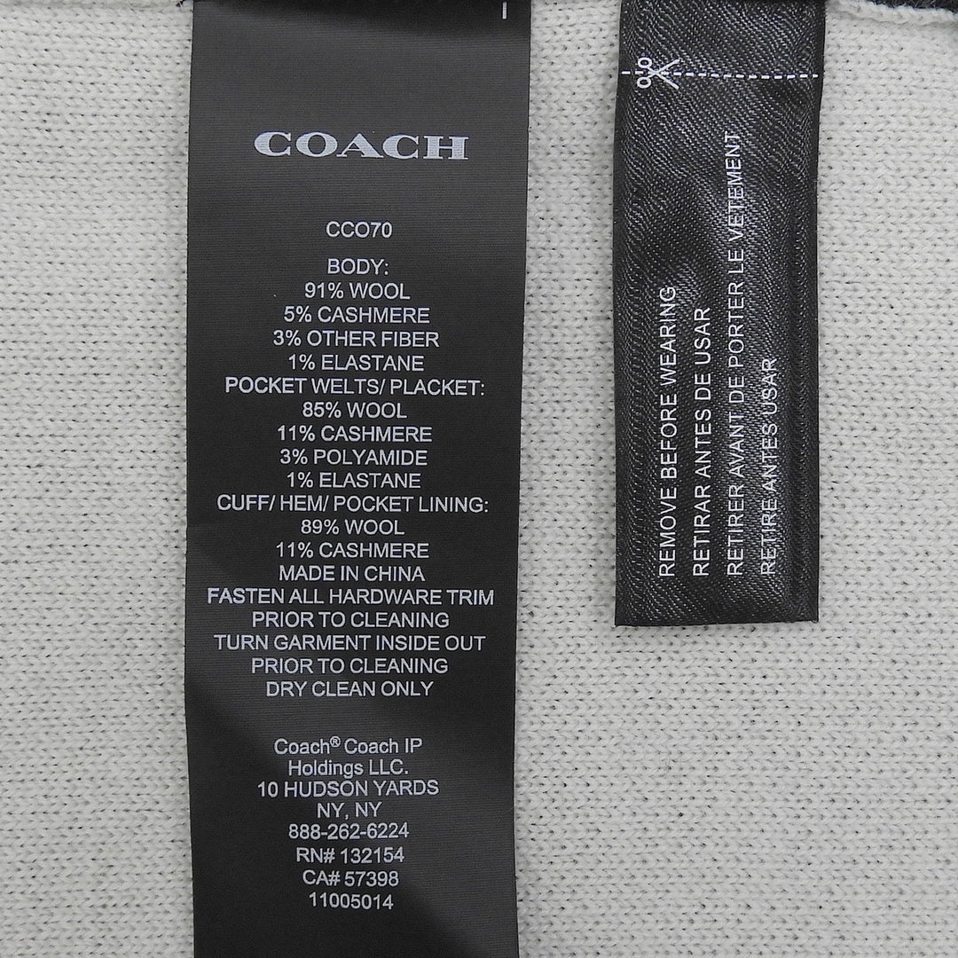 Pristine COACH cardigan C Logo Signature V-Neck Knit black wool mens S CCO70