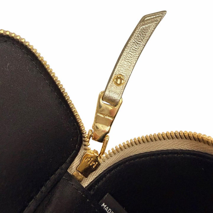 Excellent MIUMIU charm TRICK MATELASSE KEYRING gold leather Women 5TL527