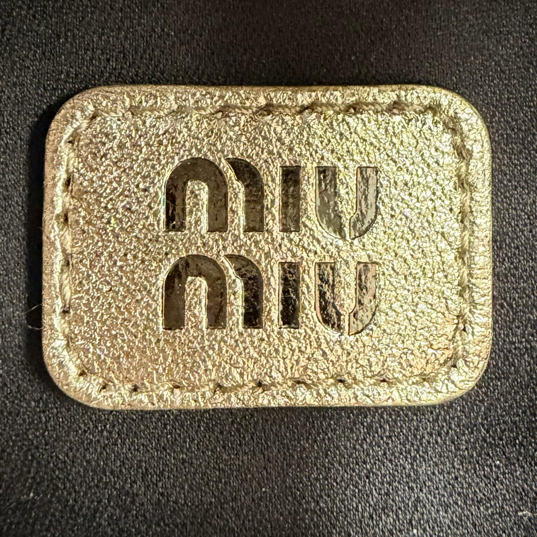 Excellent MIUMIU charm TRICK MATELASSE KEYRING gold leather Women 5TL527