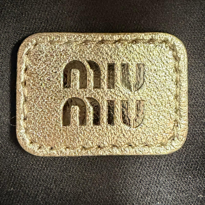 Excellent MIUMIU charm TRICK MATELASSE KEYRING gold leather Women 5TL527