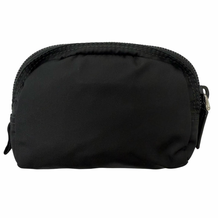 Great PRADA Pouch Micro Re-Nylon Triangle logo, Silver Metal, current model