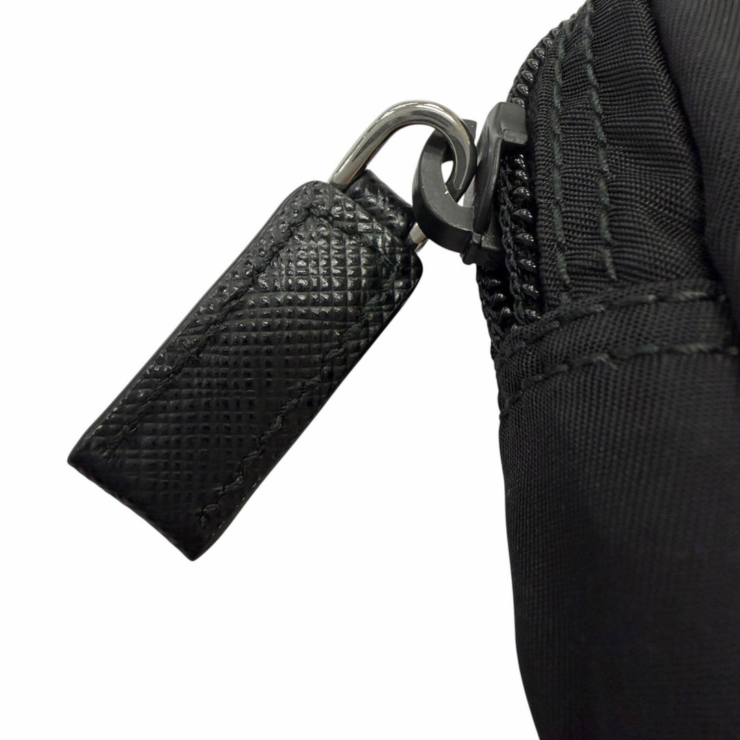 Great PRADA Pouch Micro Re-Nylon Triangle logo, Silver Metal, current model