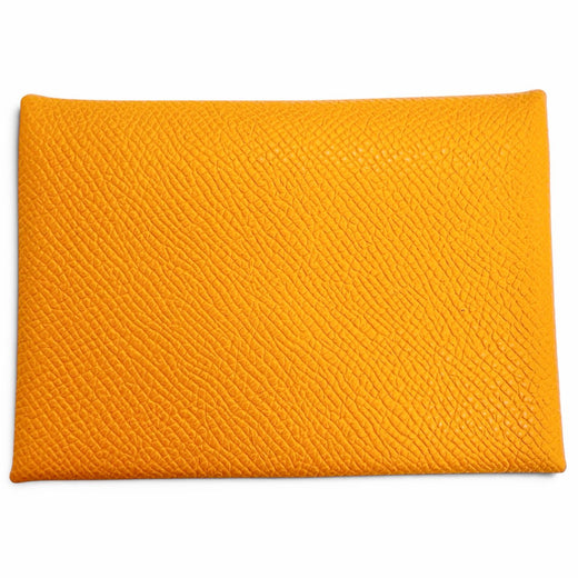 Pristine HERMES Coin case Calvi duo Serie Metal Compact Wallet Epsom Leather