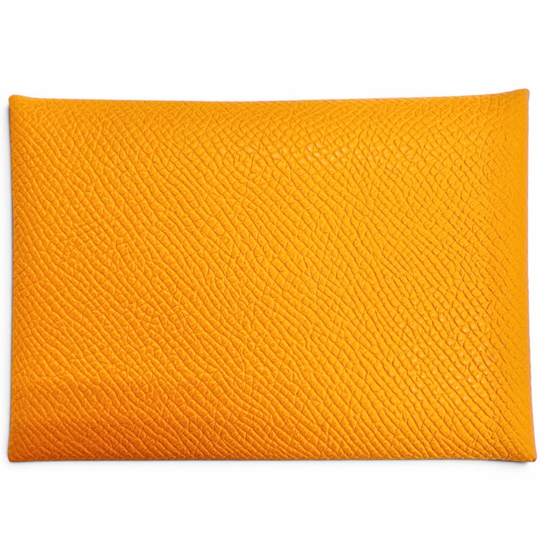 Pristine HERMES Coin case Calvi duo Serie Metal Compact Wallet Epsom Leather