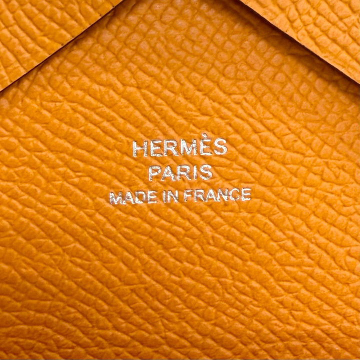 Pristine HERMES Coin case Calvi duo Serie Metal Compact Wallet Epsom Leather