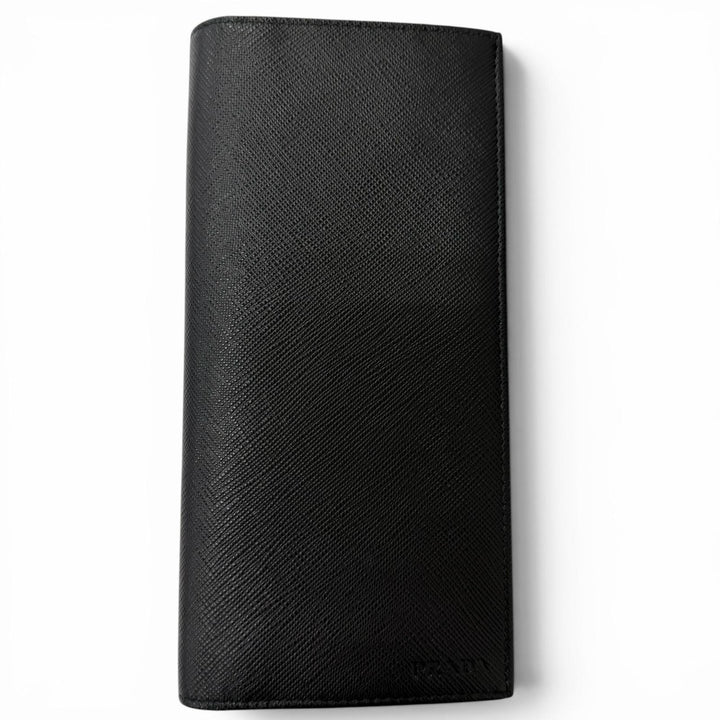 Great PRADA Purse Bifold Wallet Long Wallet black Safiano leather mens 2MV836