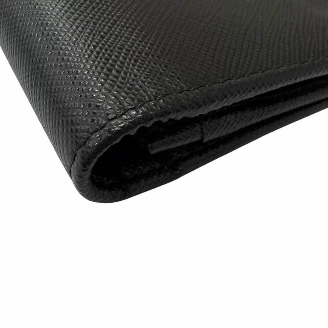 Great PRADA Purse Bifold Wallet Long Wallet black Safiano leather mens 2MV836