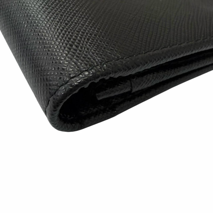 Great PRADA Purse Bifold Wallet Long Wallet black Safiano leather mens 2MV836