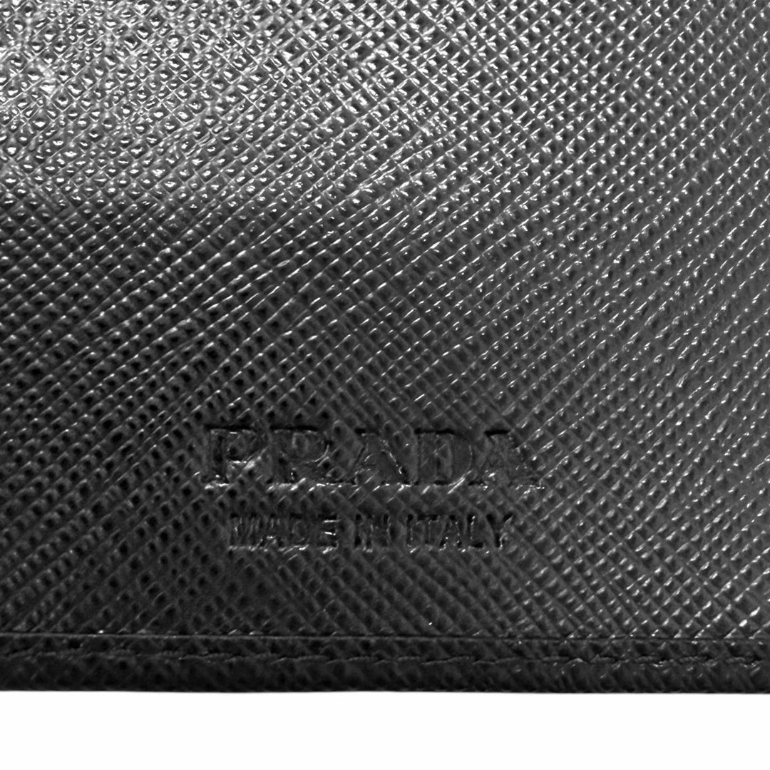 Great PRADA Purse Bifold Wallet Long Wallet black Safiano leather mens 2MV836