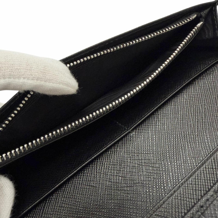 Great PRADA Purse Bifold Wallet Long Wallet black Safiano leather mens 2MV836