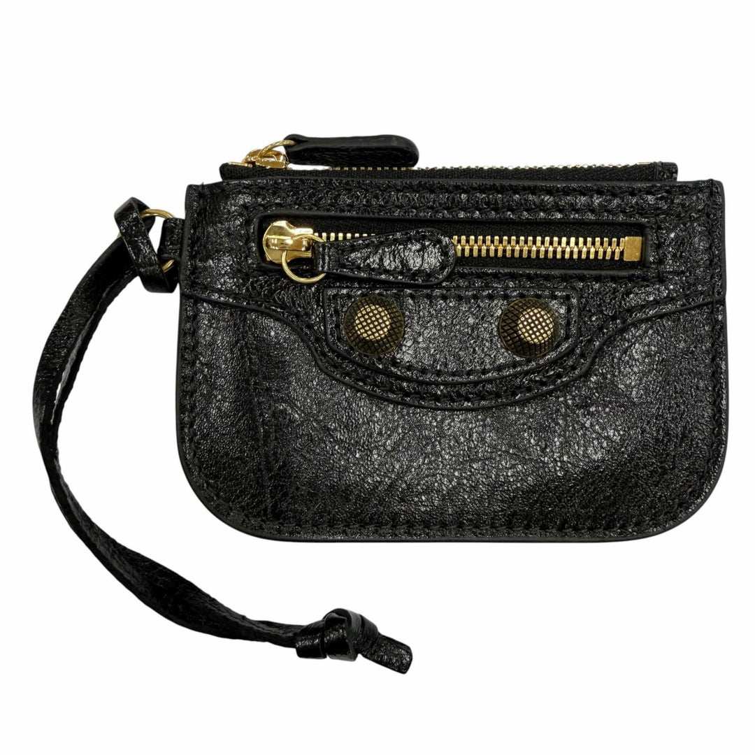 Excellent BALENCIAGA Coin case black leather Women 776769