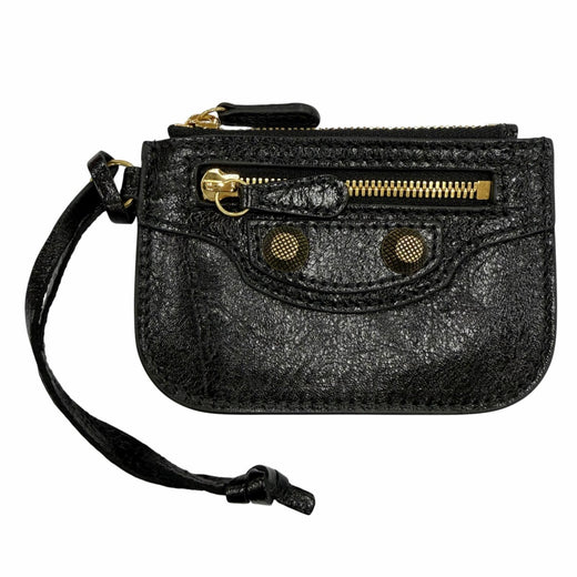 Excellent BALENCIAGA Coin case black leather Women 776769