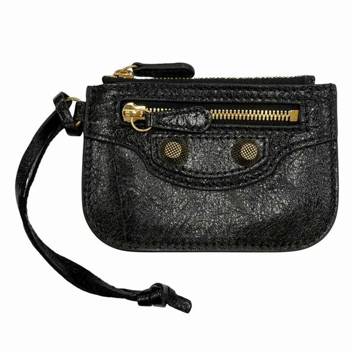 Excellent BALENCIAGA Coin case black leather Women 776769