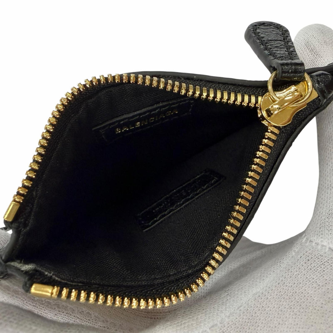 Excellent BALENCIAGA Coin case black leather Women 776769
