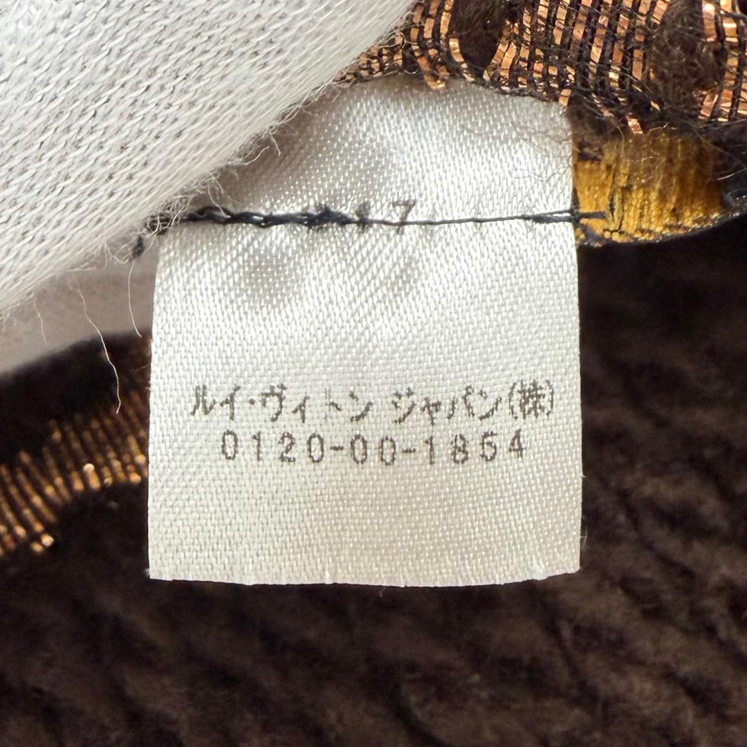 Great LOUIS VUITTON Scarf Escalp Logo Mania Shine Monogram fringe Women M71383