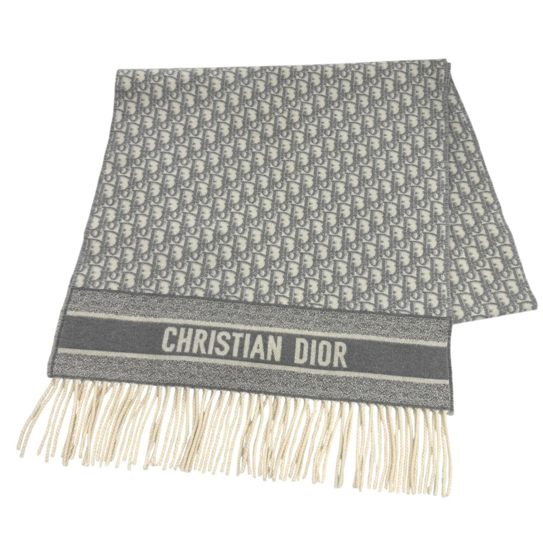 Great Christian Dior Scarf Dior Oblique Cashmere gray cashmere 01CDO309I093