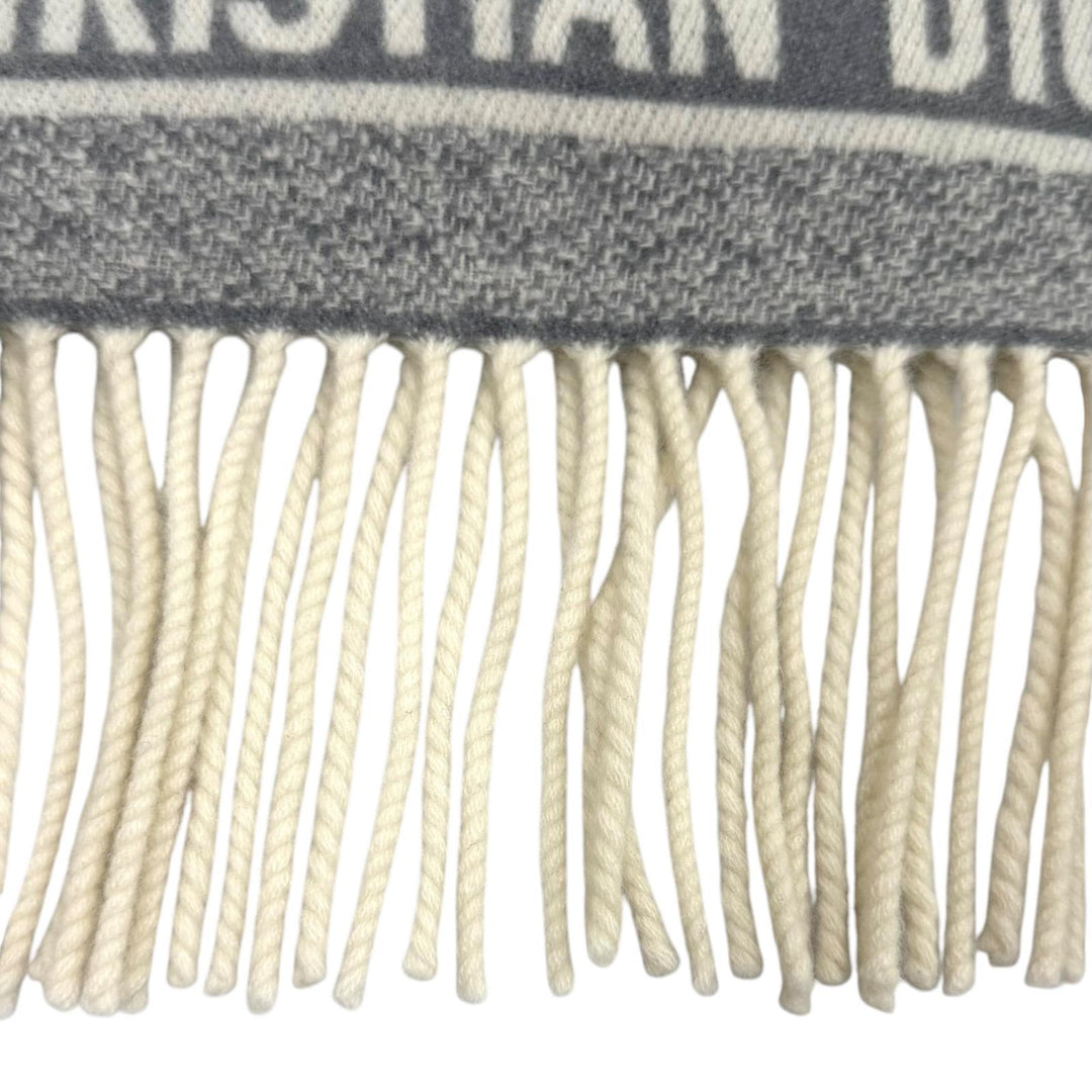 Great Christian Dior Scarf Dior Oblique Cashmere gray cashmere 01CDO309I093
