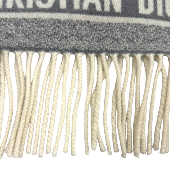 Great Christian Dior Scarf Dior Oblique Cashmere gray cashmere 01CDO309I093