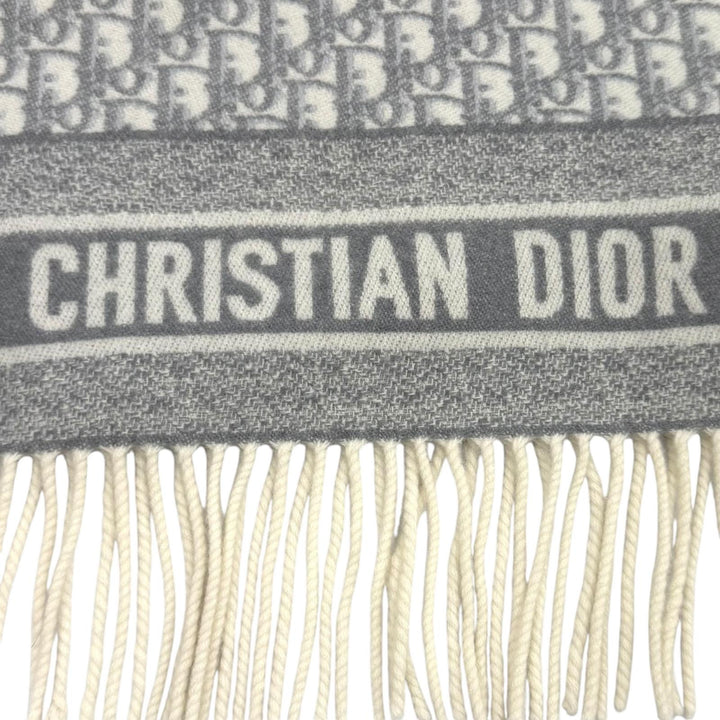 Great Christian Dior Scarf Dior Oblique Cashmere gray cashmere 01CDO309I093