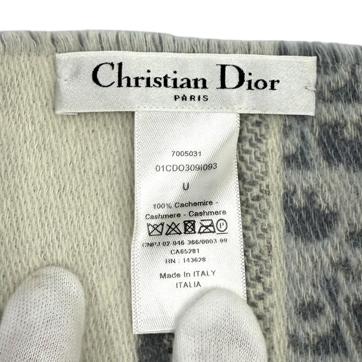 Great Christian Dior Scarf Dior Oblique Cashmere gray cashmere 01CDO309I093