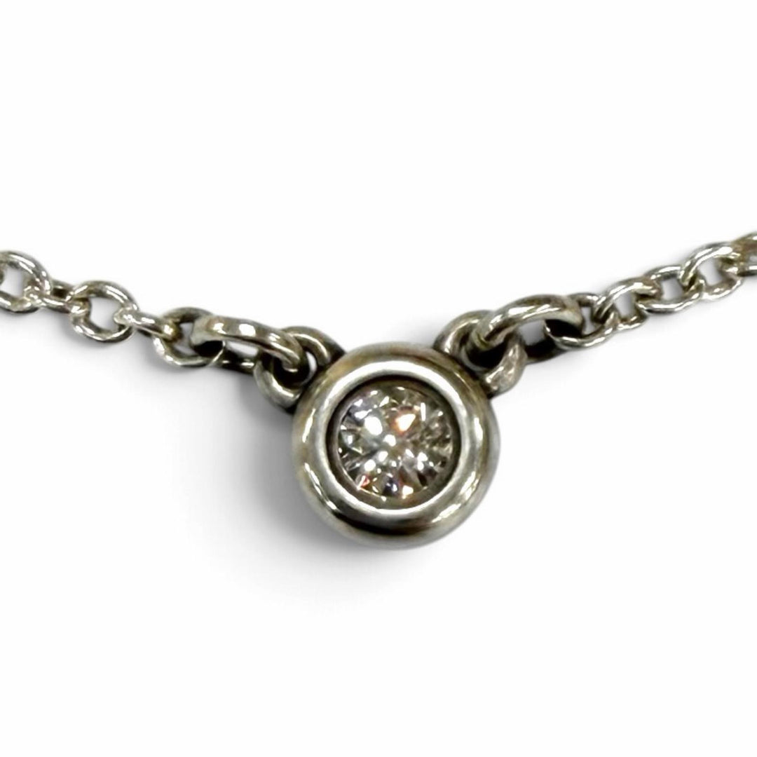 Great TIFFANY&Co. Necklace Diamonds by the Yard Single Diamond Pendant 925