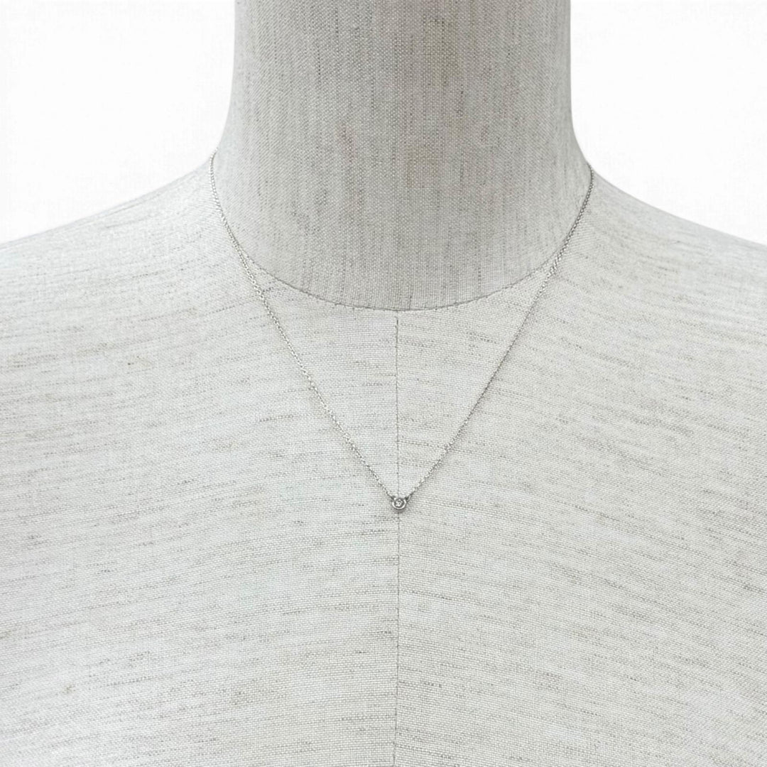 Great TIFFANY&Co. Necklace Diamonds by the Yard Single Diamond Pendant 925