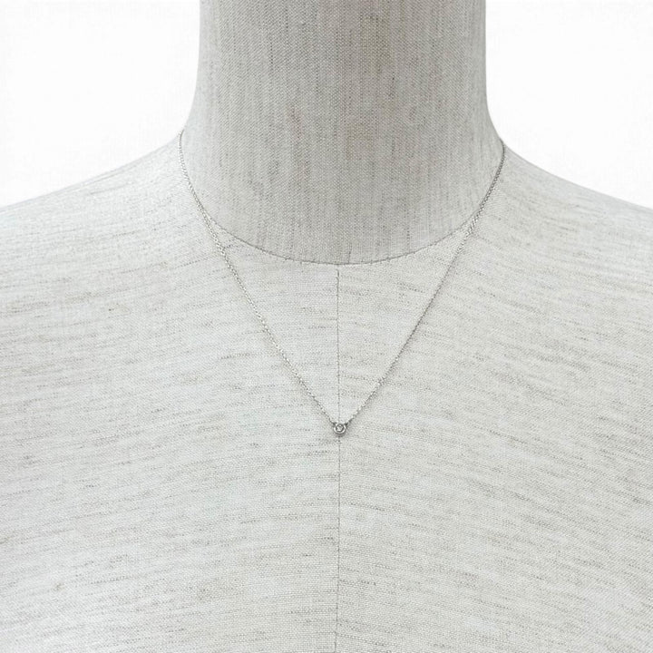 Great TIFFANY&Co. Necklace Diamonds by the Yard Single Diamond Pendant 925