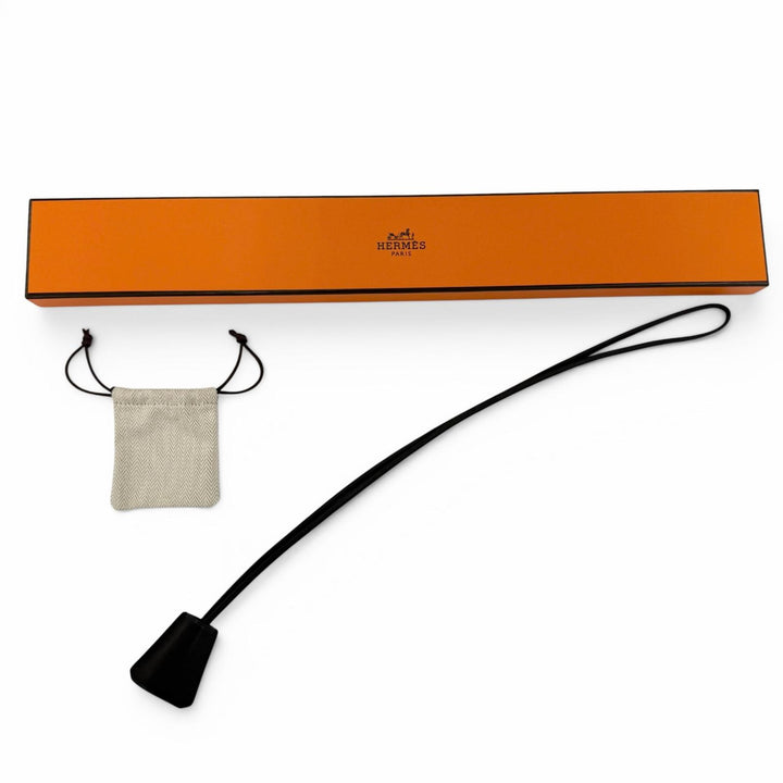 Excellent HERMES Necklace Clochette Necklace for Kelly Watch black leather Women