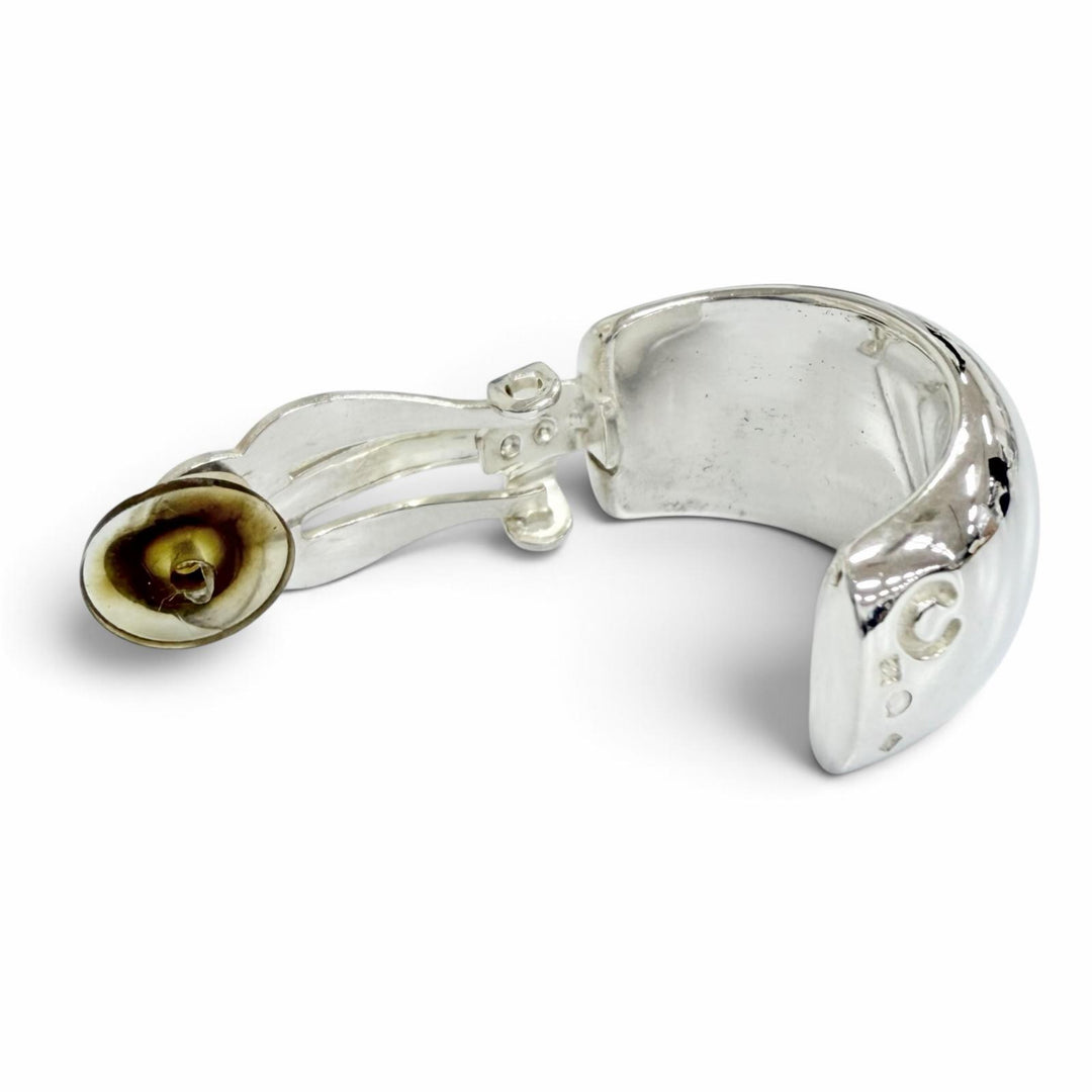 Excellent CHANEL Earring Logo Earring Accessory, Clip-on, for Both 925
