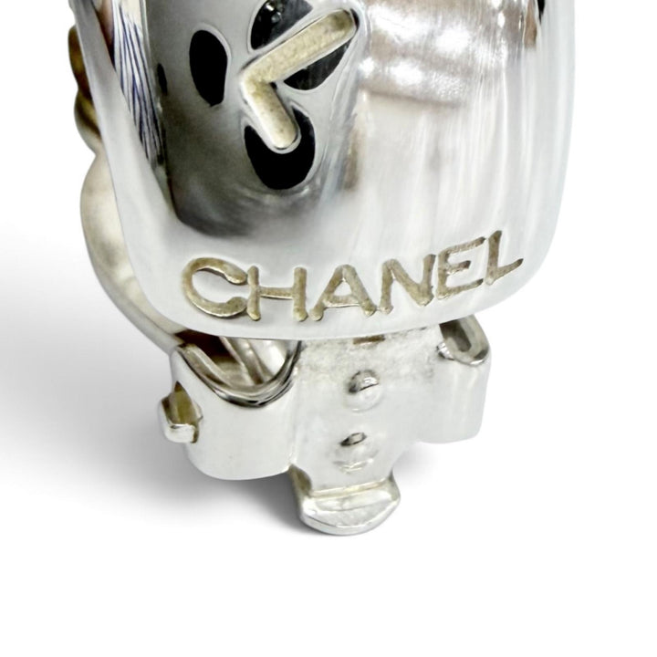 Excellent CHANEL Earring Logo Earring Accessory, Clip-on, for Both 925