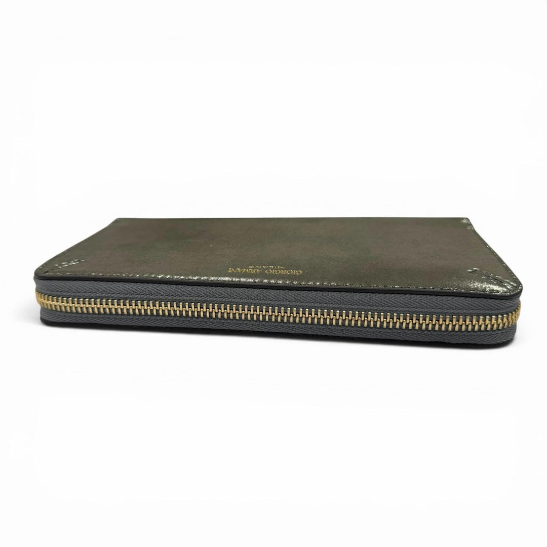 Pristine GIORGIO ARMANI model Prima Zip Around Long Wallet, Palmerato Leather