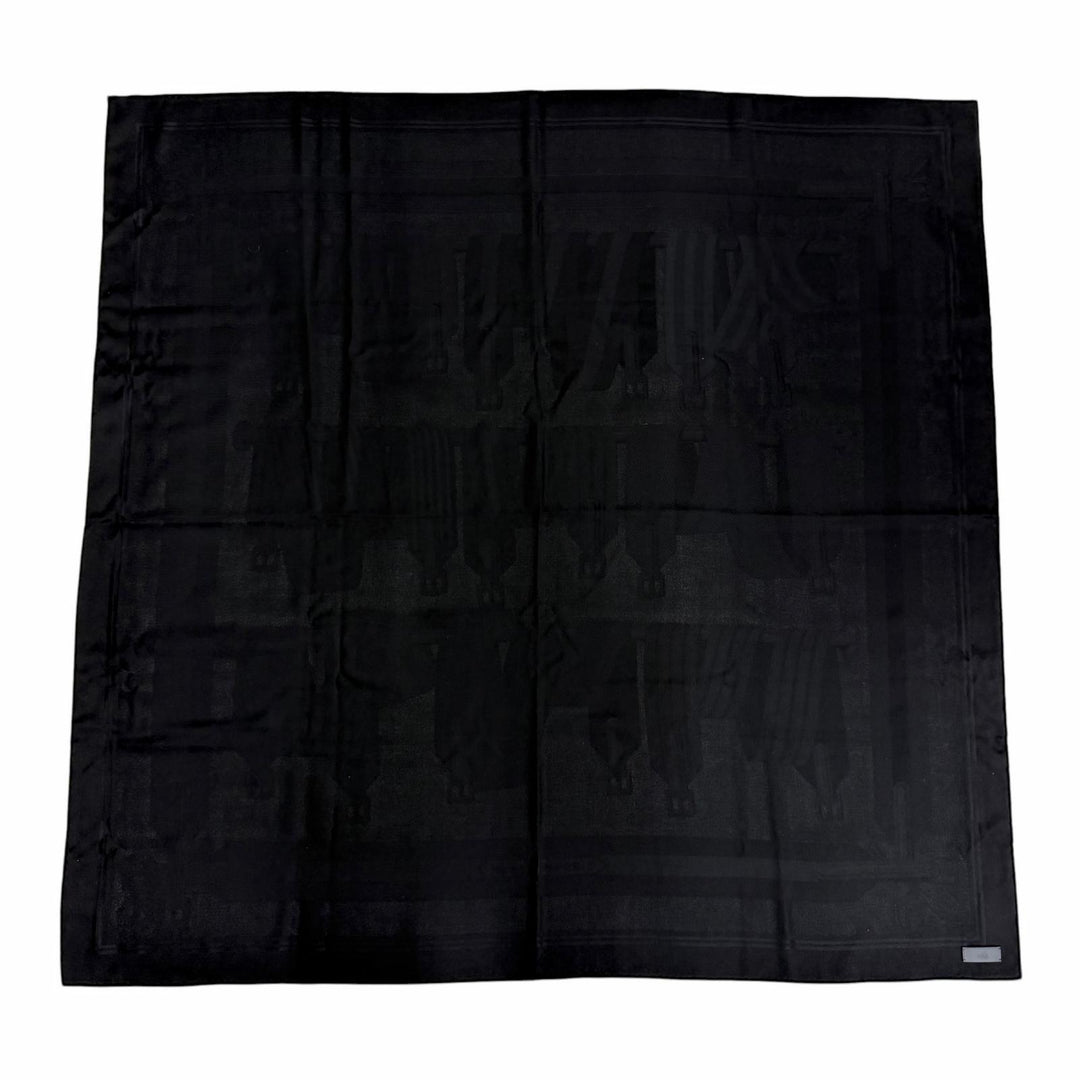Pristine HERMES scarf J.METZ Les Sangles Suspender Belt black cashmere Women