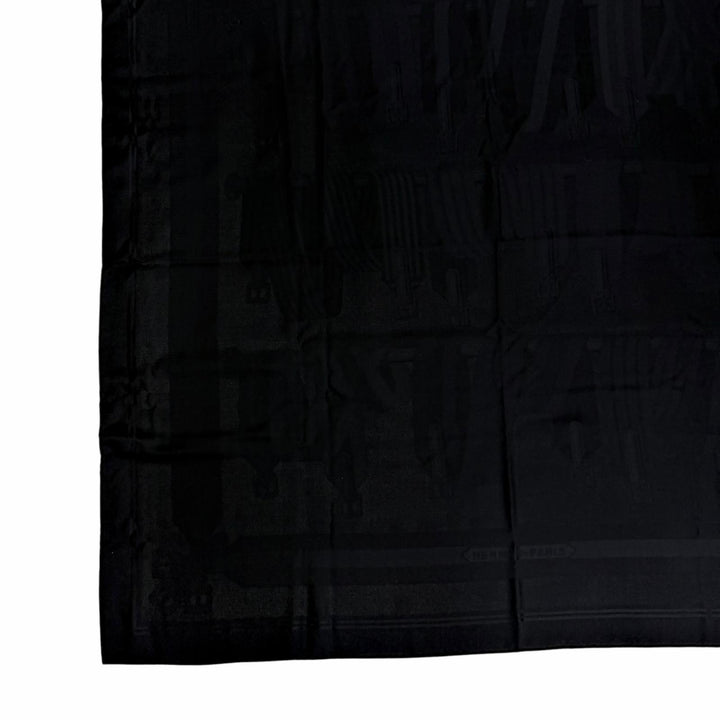 Pristine HERMES scarf J.METZ Les Sangles Suspender Belt black cashmere Women