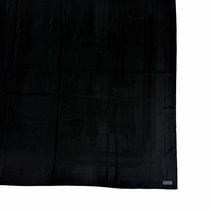 Pristine HERMES scarf J.METZ Les Sangles Suspender Belt black cashmere Women