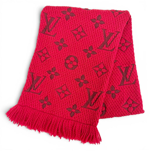 Great LOUIS VUITTON Scarf Escalp Logo Mania Monogram fringe wool Women M72432