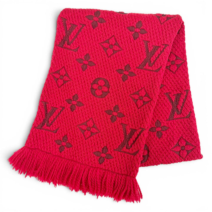 Great LOUIS VUITTON Scarf Escalp Logo Mania Monogram fringe wool Women M72432