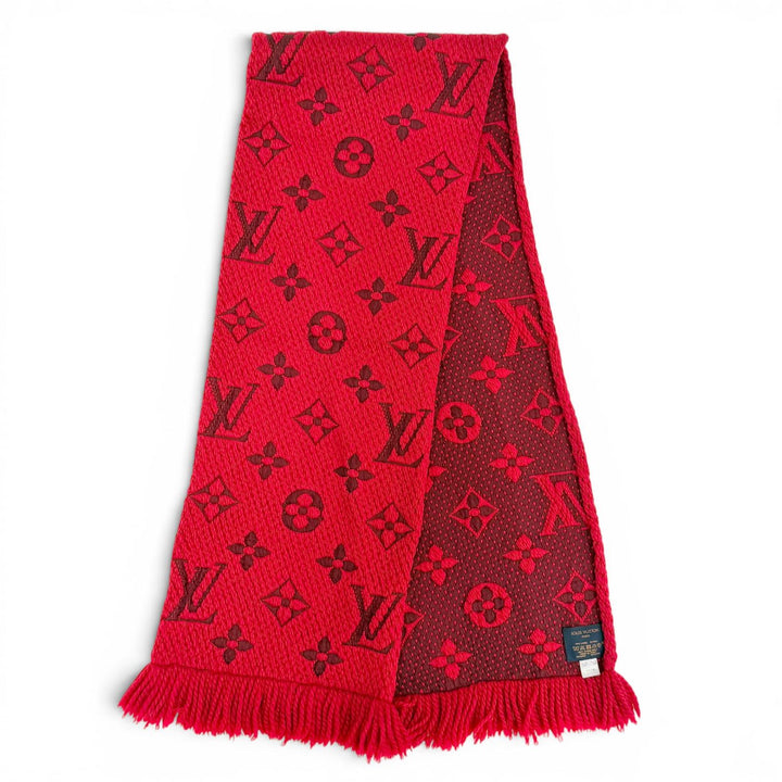Great LOUIS VUITTON Scarf Escalp Logo Mania Monogram fringe wool Women M72432