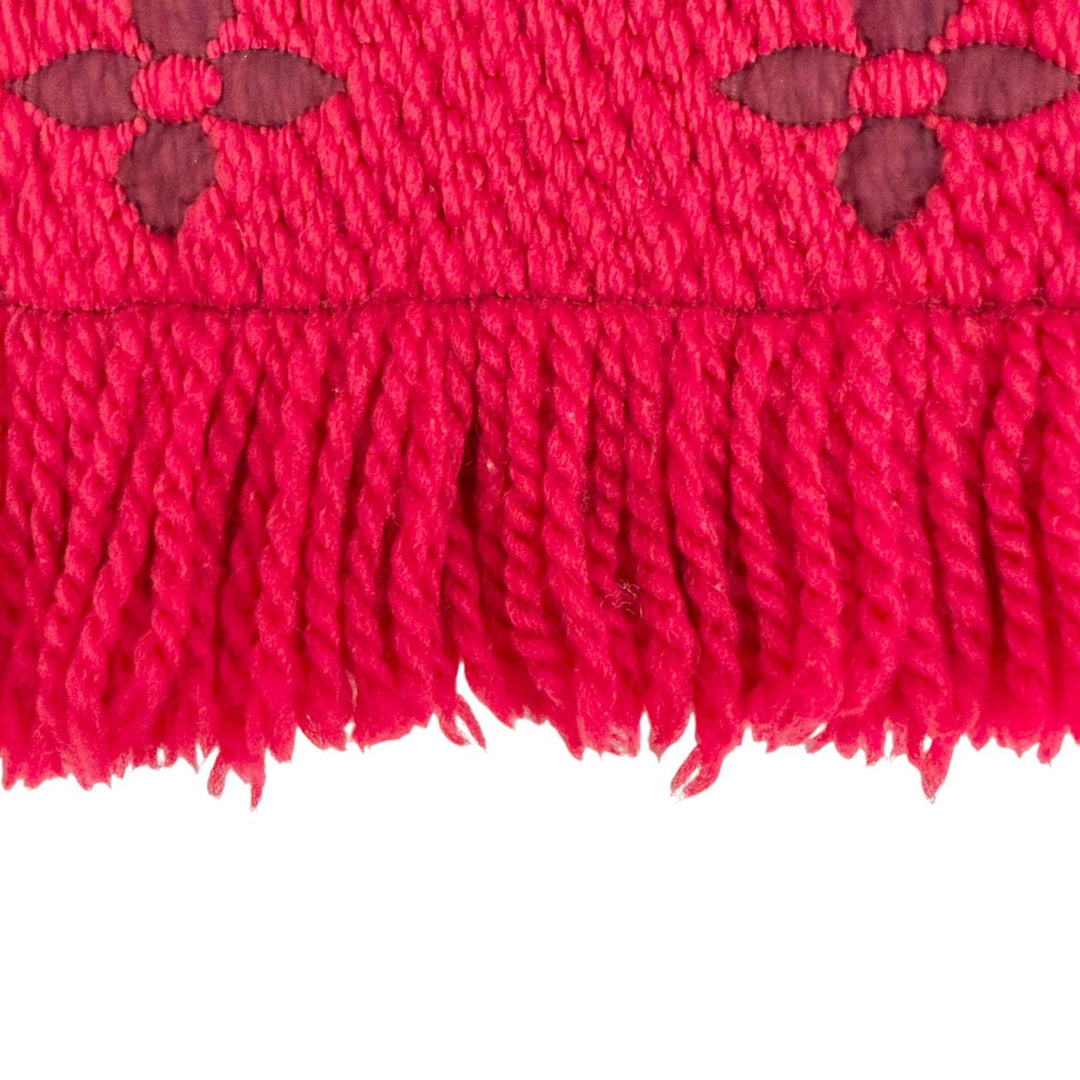 Great LOUIS VUITTON Scarf Escalp Logo Mania Monogram fringe wool Women M72432