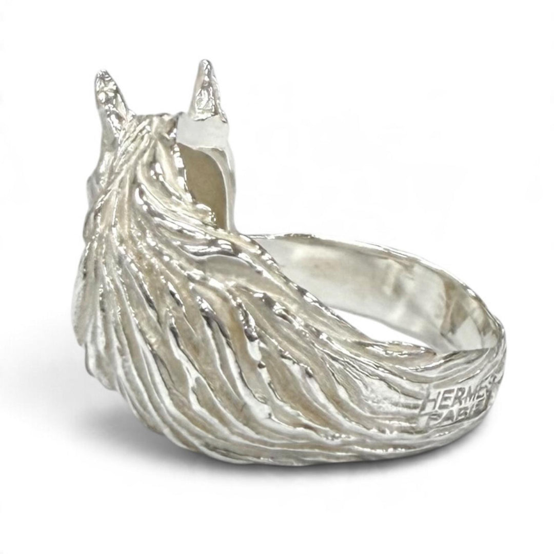 Excellent HERMES Ring ring Cheval Horse Silver 925 Women