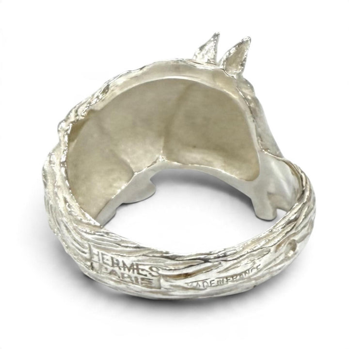 Excellent HERMES Ring ring Cheval Horse Silver 925 Women
