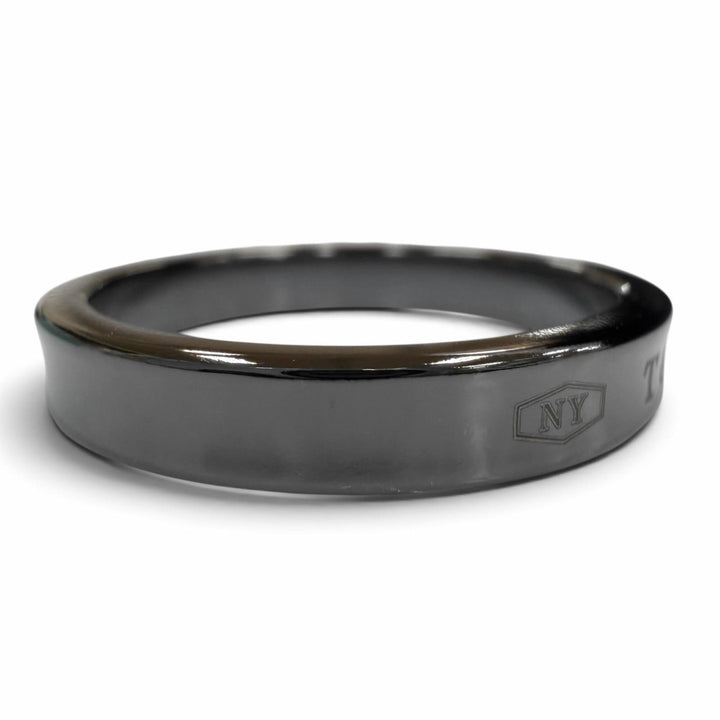 Great TIFFANY&Co. Ring ring 1837 Narrowing black titanium mens