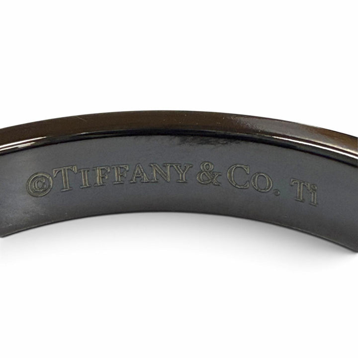 Great TIFFANY&Co. Ring ring 1837 Narrowing black titanium mens