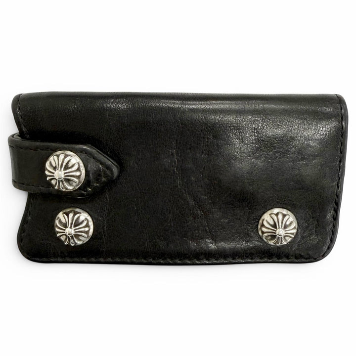 Great CHROME HEARTS Key holder Crossball button leather with invoice 2013