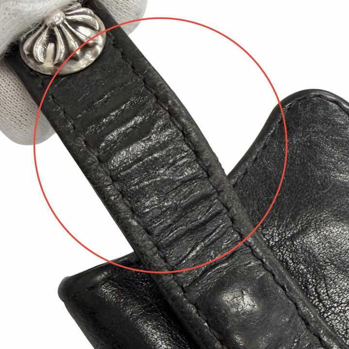 Great CHROME HEARTS Key holder Crossball button leather with invoice 2013